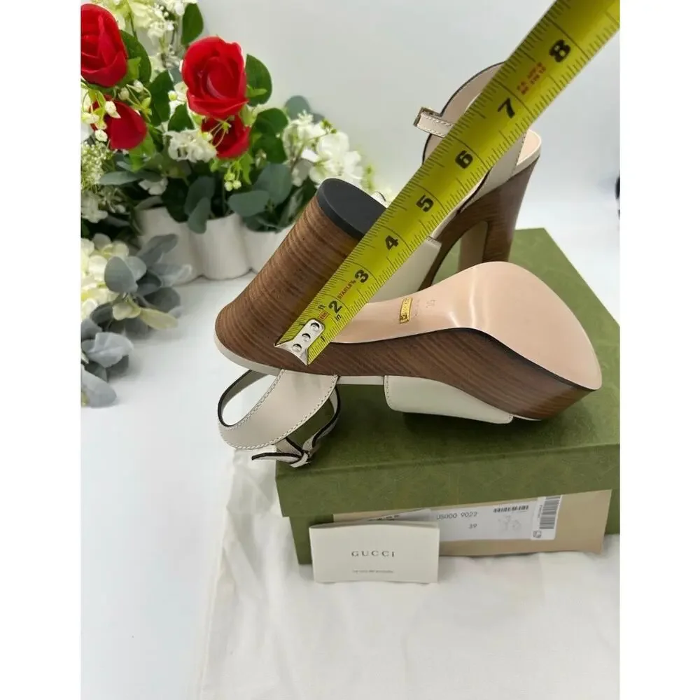 Women's Gucci interlocking GG leather platform sandals size 39 made in Italy